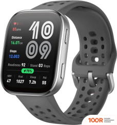 Amazfit BIP 6 (СЕРЕБРИСТЫЙ, С СЕРЫМ СИЛИКОНОВЫМ РЕМЕШКОМ) (294254)