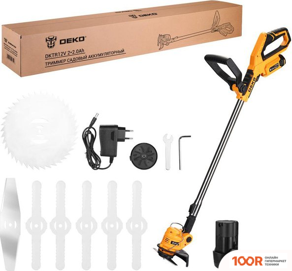 Триммер Deko DKTR12V 063-4238-2 (С 2-МЯ АКБ) (291127)
