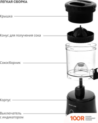 Соковыжималка Galaxy Line GL0855 (ЧЕРНЫЙ) (264630)