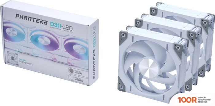 Phanteks D30-120 D-RGB REGULAR WHITE TRIPLE PH-F120D30_DRGB_PWM_WT01_3P (247916)