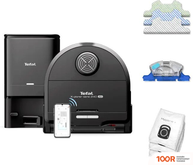 Робот-пылесос Tefal X-PLORER S240+ AI RG9695WH (240881)
