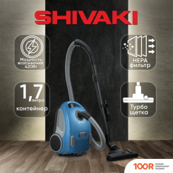 Пылесос Shivaki VCC 0120 (ГОЛУБОЙ) (239387)