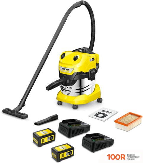 Пылесос Karcher WD 4-18 S DUAL BATTERY SET 1.628-626.0 (238043)