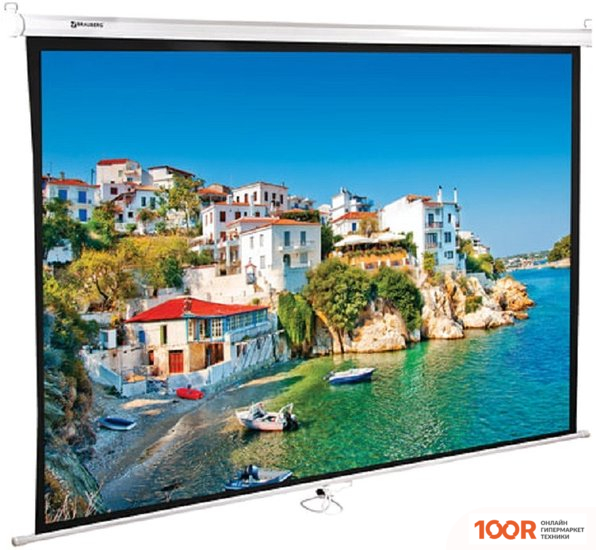 Проекционный экран BRAUBERG WALL 4:3 (150X200) 236728 (234858)