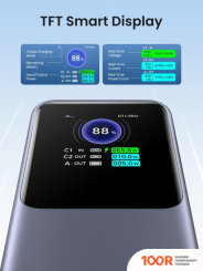 Внешний аккумулятор Ugreen PB722 25000MAH (СЕРЫЙ) + БРЕНДИРОВАННЫЙ БРЕЛОК UGREEN (230286)