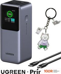Внешний аккумулятор Ugreen PB721 20000MAH (СЕРЫЙ) + БРЕНДИРОВАННЫЙ БРЕЛОК UGREEN (230284)