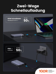 Внешний аккумулятор Ugreen PB720 20000MAH (СЕРЫЙ) + БРЕНДИРОВАННЫЙ БРЕЛОК UGREEN (230282)