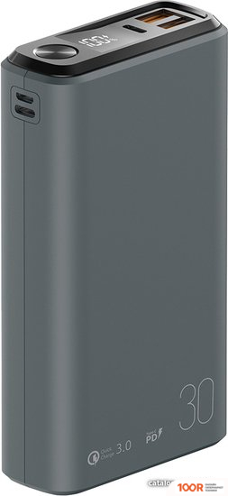 Внешний аккумулятор Olmio QS-30 30000MAH (ТЕМНО-СЕРЫЙ) (230015)