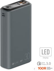Внешний аккумулятор Olmio QS-30 30000MAH (ТЕМНО-СЕРЫЙ) (230015)