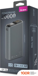 Внешний аккумулятор Olmio QS-20 20000MAH (ТЕМНО-СЕРЫЙ) (230013)