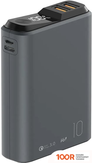 Внешний аккумулятор Olmio QS-10 10000MAH (ТЕМНО-СЕРЫЙ) (230009)