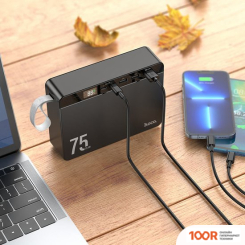 Внешний аккумулятор Hoco J94 OVERLORD 75000MAH (ЧЕРНЫЙ) (229866)