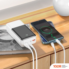 Внешний аккумулятор Hoco J108B 30000MAH (БЕЛЫЙ/ЧЕРНЫЙ) (229701)