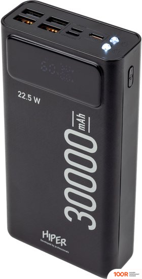 Внешний аккумулятор Hiper DELTA 30000MAH (ЧЕРНЫЙ) (229608)