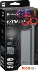 Внешний аккумулятор Defender EXTRALIFE 15000F (229465)