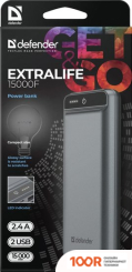 Внешний аккумулятор Defender EXTRALIFE 15000F (229465)