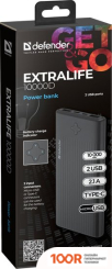 Внешний аккумулятор Defender EXTRALIFE 10000D (229463)