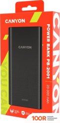 Внешний аккумулятор Canyon PB-2001 20000MAH (ЧЕРНЫЙ) (229436)