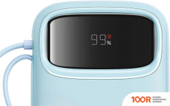 Внешний аккумулятор Baseus QPOW2 DUAL-CABLE DIGITAL DISPLAY FAST CHARGE POWER BANK 22.5W 10000MAH (ГОЛУБОЙ) (229239)