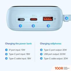 Внешний аккумулятор Baseus QPOW PRO+ 22.5W 20000MAH (ГОЛУБОЙ) (229234)