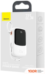 Внешний аккумулятор Baseus QPOW PRO WITH CABLE TYPE-C BUILT-IN 22.5W 20000MAH (БЕЛЫЙ) (229232)