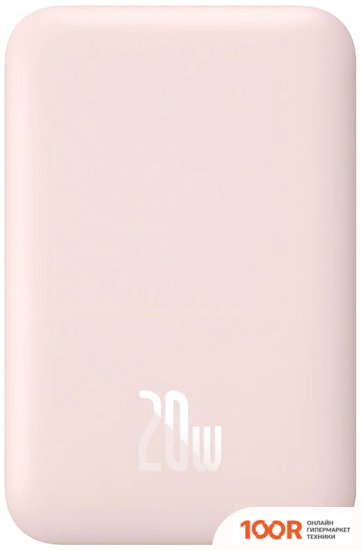Внешний аккумулятор Baseus MAGNETIC WIRELESS PPCX020004 6000MAH (РОЗОВЫЙ) (229185)