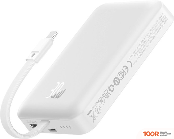 Внешний аккумулятор Baseus MAGNETIC FAST CHARGE POWER BANK TYPE-C EDITION 30W 10000MAH (БЕЛЫЙ) (229137)