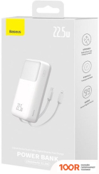 Внешний аккумулятор Baseus COMET SERIES DUAL-CABLE DIGITAL DISPLAY FAST CHARGE POWER BANK 22.5W 20000MAH (БЕЛЫЙ) (229115)