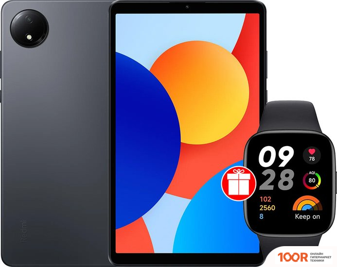 Планшет Xiaomi REDMI PAD SE 8.7 4G 4GB/128GB МЕЖДУНАРОДНАЯ ВЕРСИЯ (СЕРЫЙ) + УМНЫЕ ЧАСЫ XIAOMI REDMI WATCH 3 ACTIVE (ЧЕРНЫЙ) ПО АКЦИИ (228346)