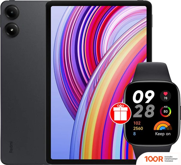 Планшет Xiaomi REDMI PAD PRO 6GB/128GB МЕЖДУНАРОДНАЯ ВЕРСИЯ (ТЕМНО-СЕРЫЙ) + УМНЫЕ ЧАСЫ XIAOMI REDMI WATCH 3 ACTIVE (ЧЕРНЫЙ) ПО АКЦИИ (228322)