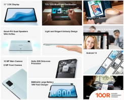 Планшет Doogee T30 ULTRA 12GB/256GB LTE (БИРЮЗОВЫЙ) (227077)