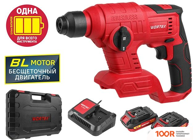 Перфоратор Wortex CRH 1810 0329267 (С 2-МЯ АКБ, КЕЙС) (226036)