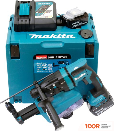 Перфоратор Makita DHR182RTWJ (С 2-МЯ АКБ, КЕЙС) (225783)