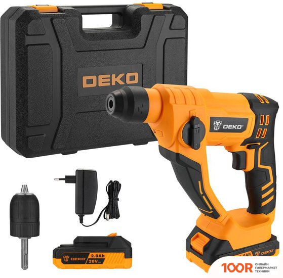 Перфоратор Deko DKCH20 SET (С 2-МЯ АКБ, КЕЙС) (225473)