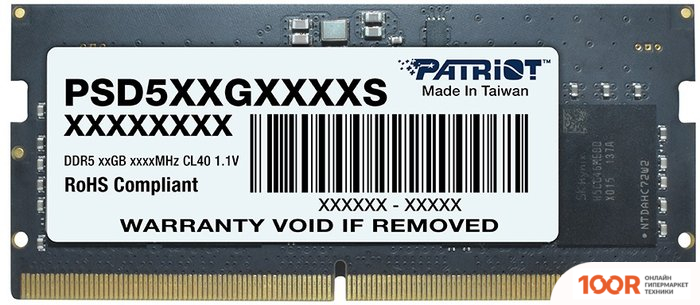 Оперативная память Patriot SIGNATURE LINE 16ГБ DDR5 4800 МГЦ PSD516G480081S (222243)