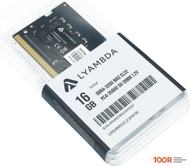 Оперативная память Lyambda 16ГБ DDR4 SODIMM 3200 МГЦ LRS4M32C22N1/16 (221914)