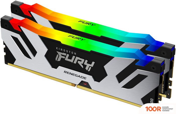 Оперативная память Kingston FURY RENEGADE RGB 2X24ГБ DDR5 6400МГЦ KF564C32RSAK2-48 (221754)