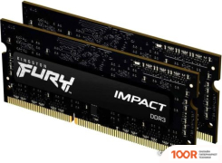 Оперативная память Kingston FURY IMPACT 2X4GB DDR3 SODIMM PC3-14900 KF318LS11IBK2/8 (221560)
