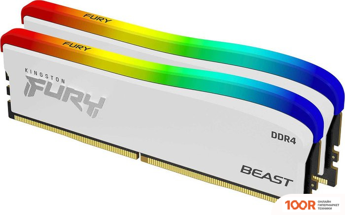Оперативная память Kingston FURY BEAST RGB SE 2X8ГБ DDR4 3600 МГЦ KF436C17BWAK2/16 (221530)