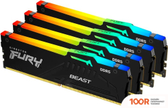 Оперативная память Kingston FURY BEAST RGB 4X32ГБ DDR5 5200 МГЦ KF552C40BBAK4-128 (221496)