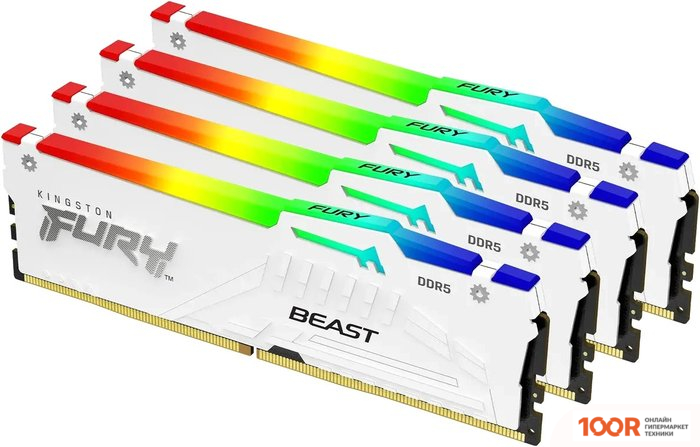 Оперативная память Kingston FURY BEAST RGB 4X16ГБ DDR5 5600 МГЦ KF556C40BWAK4-64 (221486)