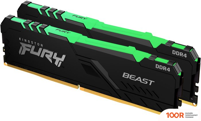 Оперативная память Kingston FURY BEAST RGB 2X8GB DDR4 PC4-21300 KF426C16BBAK2/16 (221425)