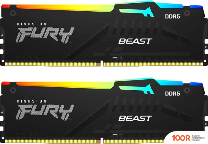 Оперативная память Kingston FURY BEAST RGB 2X16ГБ DDR5 6000МГЦ KF560C40BBAK2-32 (221388)