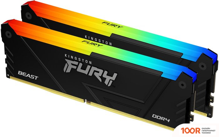 Оперативная память Kingston FURY BEAST RGB 2X16ГБ DDR4 3733 МГЦ KF437C19BB12AK2/32 (221369)