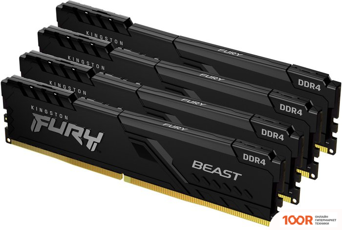 Оперативная память Kingston FURY BEAST 4X4GB DDR4 PC4-25600 KF432C16BBK4/16 (221288)