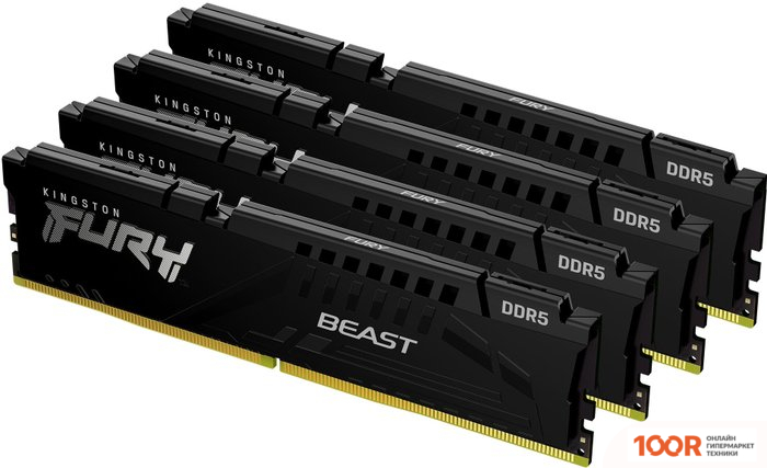 Оперативная память Kingston FURY BEAST 4X16ГБ DDR5 6000 МГЦ KF560C40BBK4-64 (221277)
