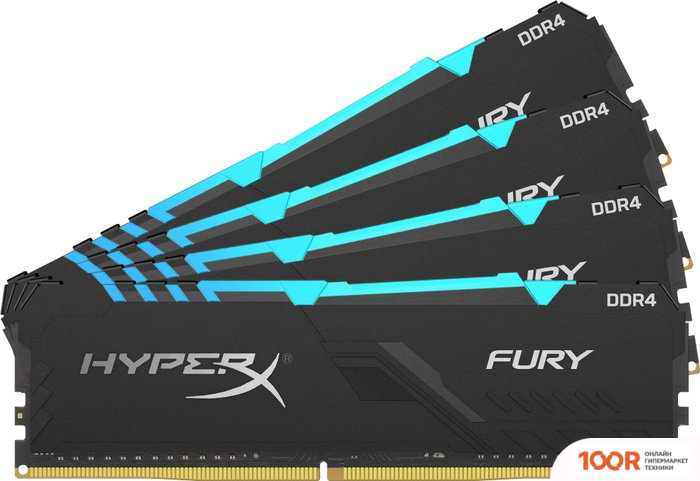 Оперативная память HyperX FURY RGB 4X16GB DDR4 PC4-24000 HX430C16FB4AK4/64 (220633)