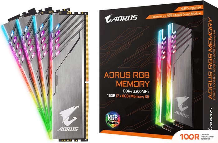 Оперативная память Gigabyte AORUS RGB 2X8GB DDR4 PC4-25600 GP-AR32C16S8K2HU416RD (220285)