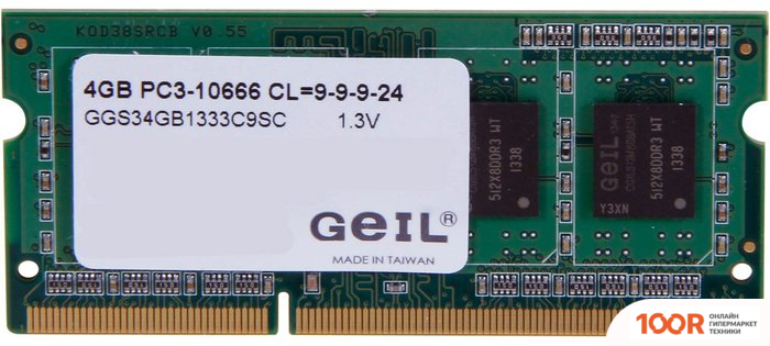 Оперативная память GeIL 4GB DDR3 SO-DIMM PC3-10600 GGS34GB1333C9SC (220151)