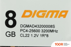 Оперативная память Digma 8ГБ DDR4 3200 МГЦ DGMAD43200008S (219581)